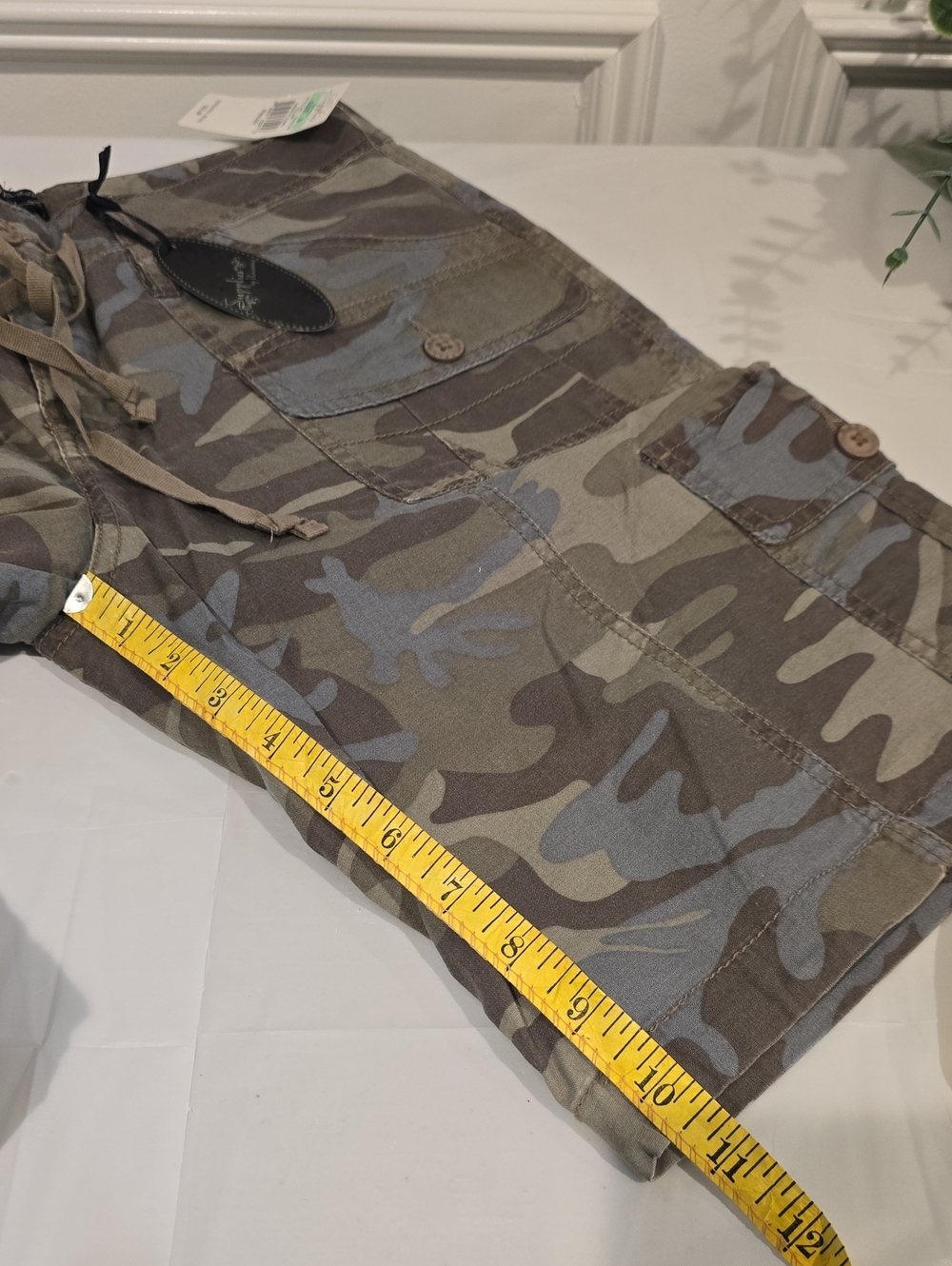 Camo Cargo Shorts - Women's Olive Camouflage - Picture 9 of 11